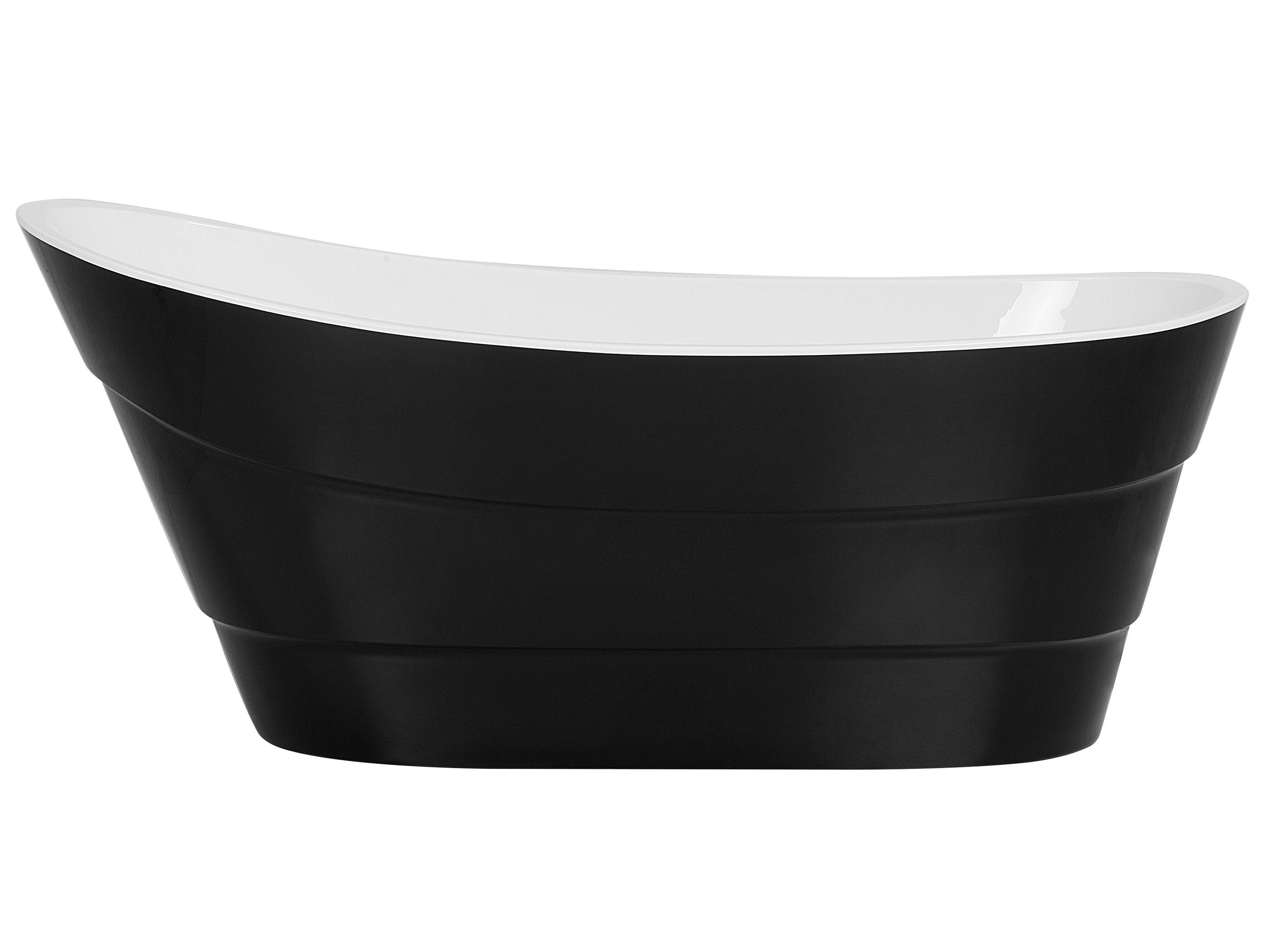 Badewanne freistehend schwarz oval 170 x 73 cm BUENAVISTA | Badetücher