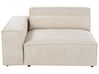 3 Seater Modular Velvet Sofa with Ottoman Beige HELLNAR_911012