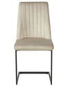 Conjunto de 2 sillas de comedor de terciopelo gris pardo/negro LAVONIA_789994
