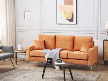 3-seters sofa fløyel oransje GAVLE
