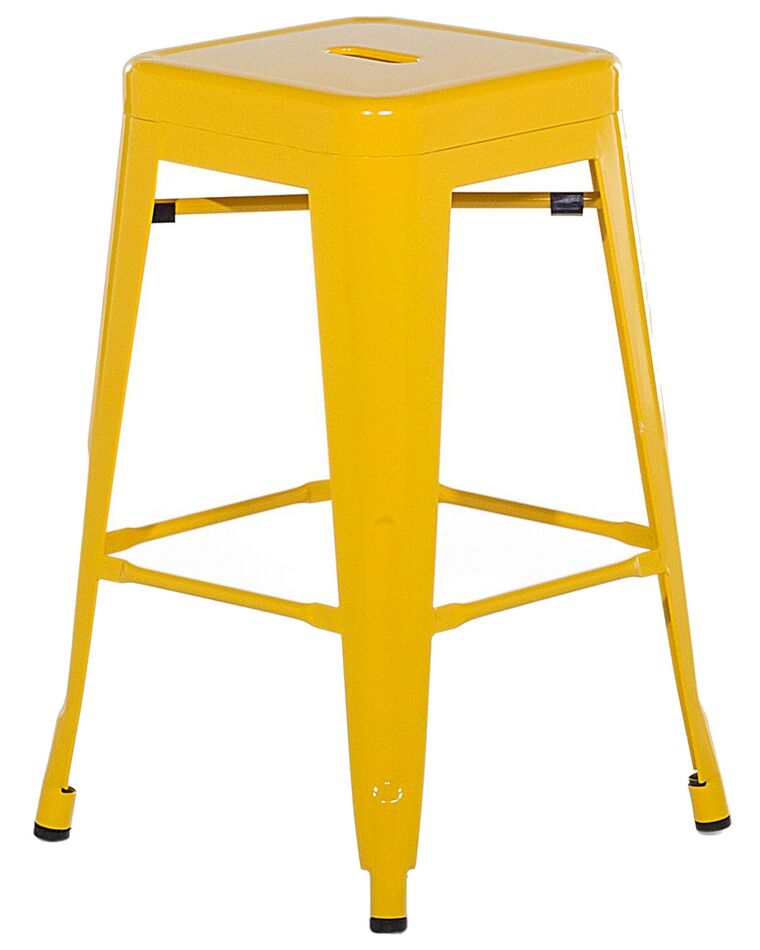 Set of 2 Metal Stools 60 cm Yellow CABRILLO Beliani.co.uk