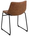 Set of 2 Fabric Dining Chairs Brown BATAVIA_725024
