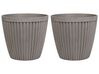 Set of 2 Plant Pots ⌀ 44 cm Taupe POKA_850927