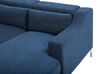 Left Hand Fabric Corner Sofa Navy Blue GLOSLI_720097