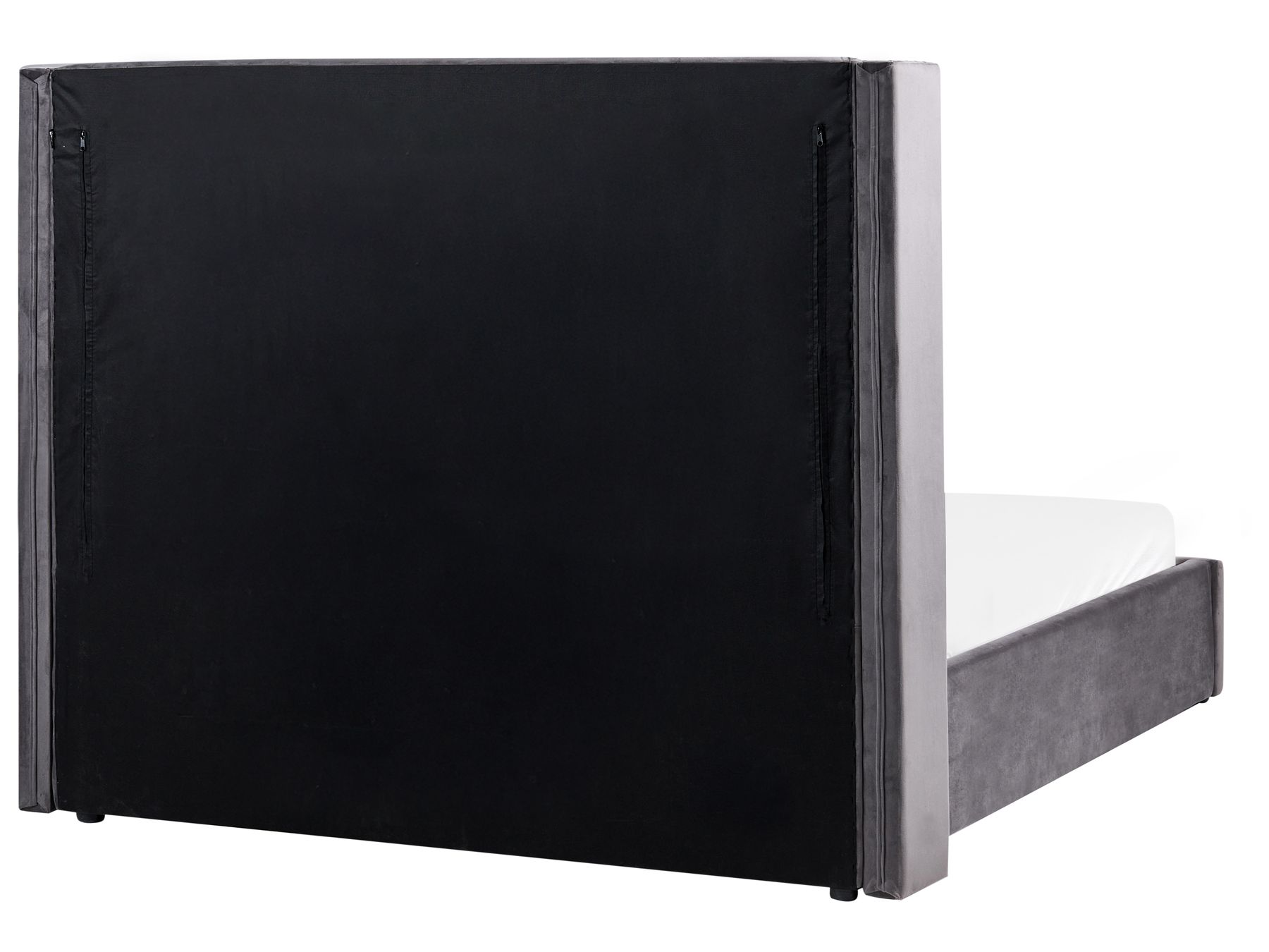 Cama de terciopelo gris con almacenaje 160 x 200 cm LUBBON | Beliani.es