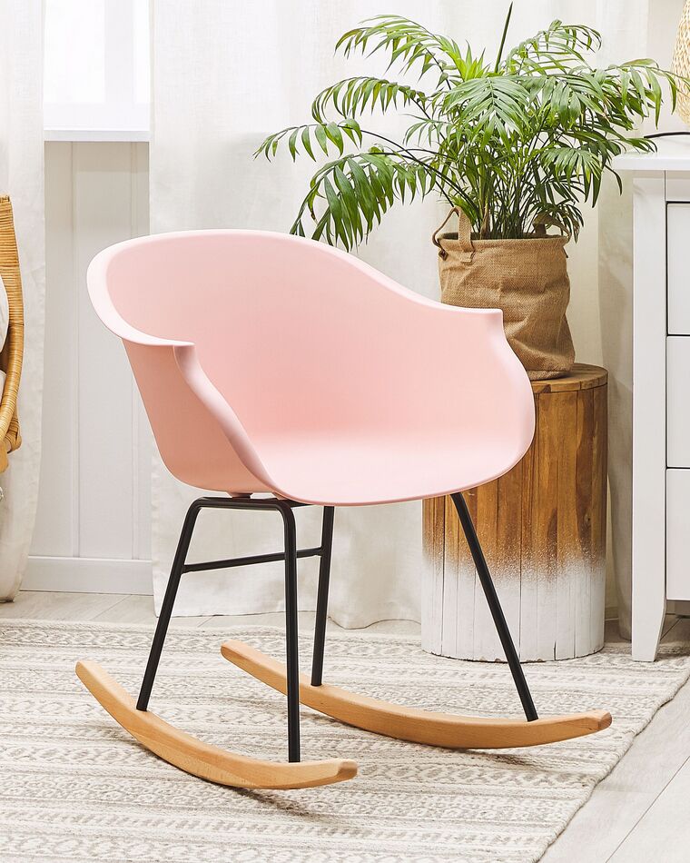 Beliani Sedia Da Giardino In Plastica Effetto Legno - Rosa, Robusta, Senza Montaggio