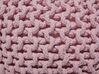 Cotton Knitted Pouffe 40 x 25 cm Pink CONRAD_813939