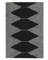 Teppich Baumwolle 140 x 200 cm schwarz / weiß geometrisches Muster Kurzflor BATHINDA_817028