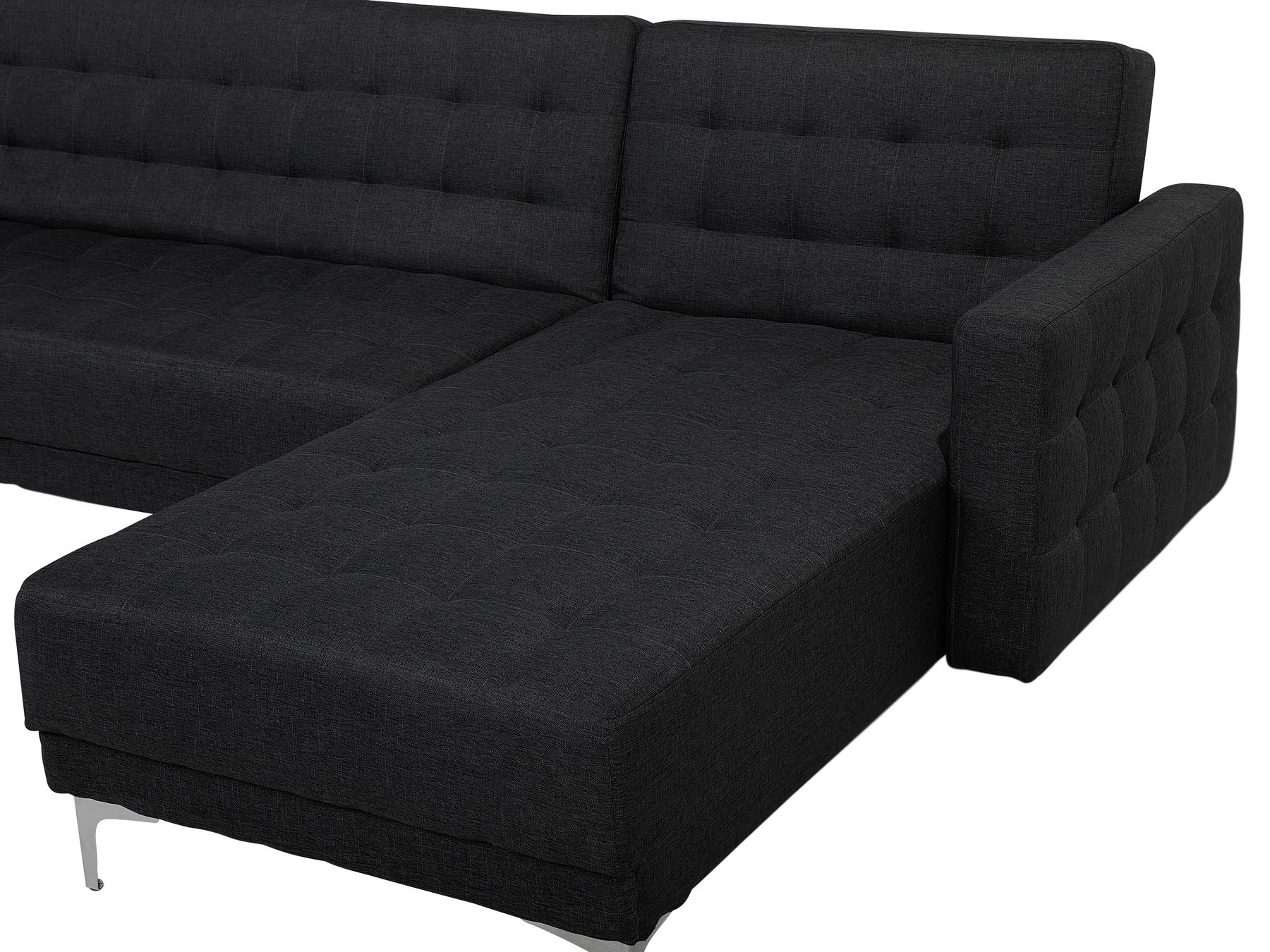 6 Seater UShaped Modular Fabric Sofa with Ottoman Graphite Grey