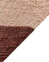Cotton Area Rug Striped 140 x 200 cm Brown and Beige XULUF_906848