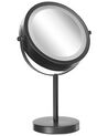 Kosmetikspiegel schwarz mit LED-Beleuchtung ø 17 cm TUCHAN_813593