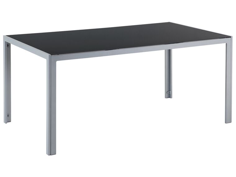Table de jardin en aluminium et verre noire 160 x 90 cm CATANIA_511924