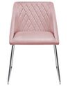 Sada 2 růžových sametových židlí do jídelny ARCATA_808607