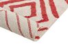 Teppich Baumwolle cremeweiß / rot 160 x 230 cm geometrisches Muster Shaggy HASKOY_842981