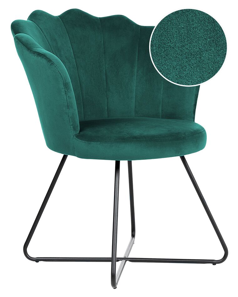 Sessel Samtstoff smaragdgrün / schwarz LOVELOCK_860950