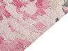 Teppich Baumwolle rosa Blumenmuster 140 x 200 cm Kurzflor EJAZ_854060