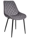 Conjunto de 2 sillas de comedor de terciopelo gris MARIBEL_905392