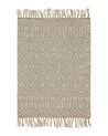 Teppich beige 50 x 80 cm geometrisches Muster Kurzflor zweiseitig POZANTI_800770