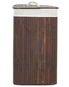 Cesto em madeira de bambu castanha escura e branca 60 cm MATARA_849003