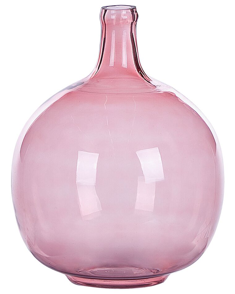 Glass Decorative Vase 31 cm Pink CHAPPATHI_823617