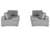 Conjunto de sofás 4 plazas de poliéster gris/madera clara TIBRO_825905