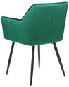 Conjunto de 2 sillas de comedor de terciopelo verde esmeralda/negro JASMIN_859420