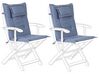 Lot de 2 coussins en tissu bleu pour chaises de jardin MAUI_767725