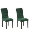 Zestaw 2 krzeseł do jadalni z kołatką zielony VELVA II_781887