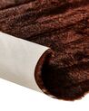 Alfombra de acrílico marrón oscuro/blanco 130 x 170 cm BOGONG_820286