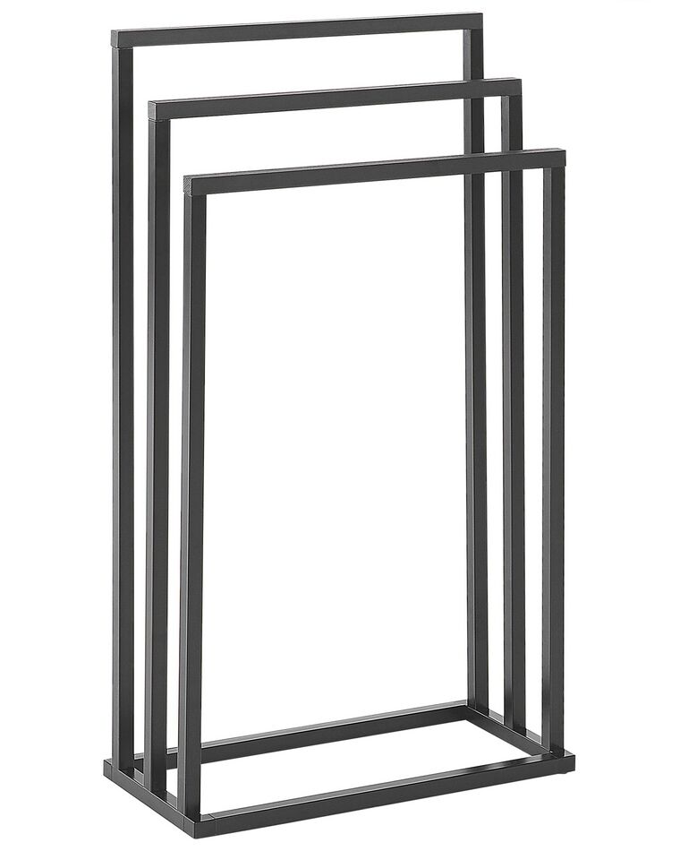 Porte-serviettes 45 x 84 cm noir et bois foncé CHARRAS_821528
