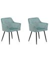 Set of 2 Velvet Dining Chairs Mint Green JASMIN_710809