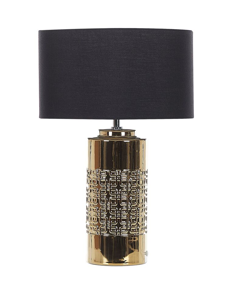 Lámpara de mesa de cerámica dorado/negro 48 cm CIMARRON_822586