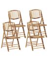 Conjunto de 4 sillas de comedor de madera de bambú marrón TRENTOR_775194