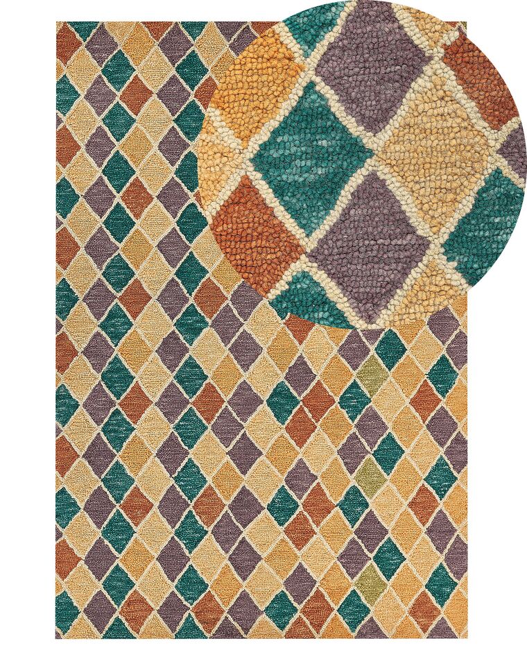 Alfombra de lana multicolor 140 x 200 cm KESKIN_836624