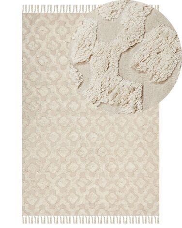 Tappeto cotone beige chiaro 160 x 230 cm AKSARAY