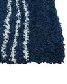 Teppich blau / weiß 80 x 150 cm Streifenmuster Shaggy TASHIR_854443