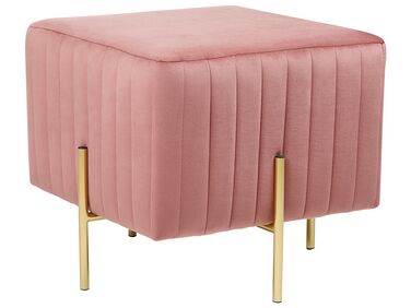 Zamatový taburet ružový DAYTON