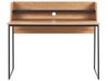 Schreibtisch heller Holzfarbton / schwarz 120 x 59 cm mit Ablage GORUS_824530