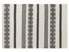 Teppich Wolle beige / grau 140 x 200 cm geometrisches Muster Kurzflor DAVUTLAR_848505