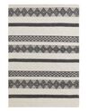 Teppich Wolle beige / grau 140 x 200 cm geometrisches Muster Kurzflor DAVUTLAR_848505