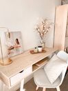 2 Drawer Home Office Desk with Shelf 120 x 48 cm Light Wood CLARITA_813425