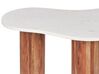 Mramorový konferenčný stolík biela/svetlé drevo CASABLANCA_883237
