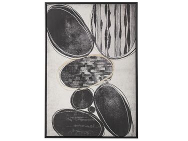 Obraz na płótnie w ramie abstrakcja 63 x 93 cm biało-czarny LONIGO