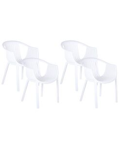 Puutarhatuoli muovi valkoinen 4 kpl NAPOLI Puutarhatuoli muovi valkoinen 4 kpl NAPOLI