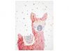 Llama Canvas Wall Art 60 x 80 cm Pink and White AFASSA_819665
