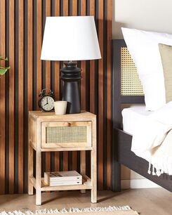 Yöpöytä keisaripuu laatikko vaalea puu ESTO Yöpöytä keisaripuu laatikko vaalea puu ESTO