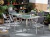 Mesa de refeições em inox e painéis de vidro temperado 180 x 90 cm GROSSETO_725063