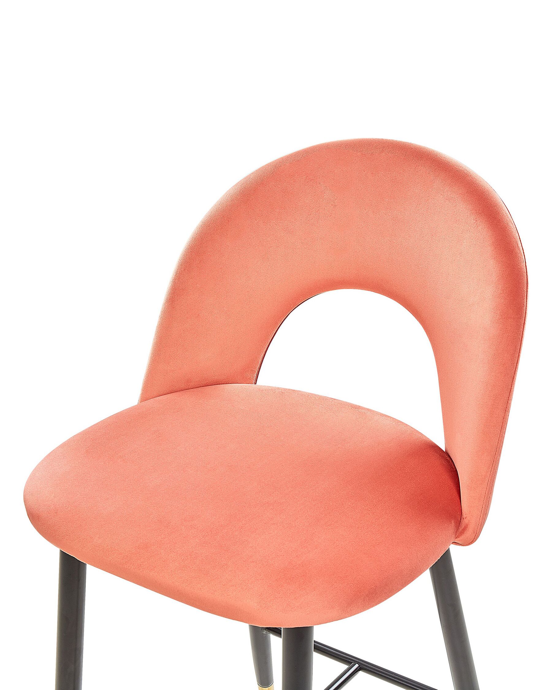 Conjunto de 2 taburetes de bar en terciopelo coral FALTON | Beliani.es
