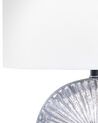 Lámpara de mesa de cerámica/lino gris/blanco 40 cm YUNA_843087