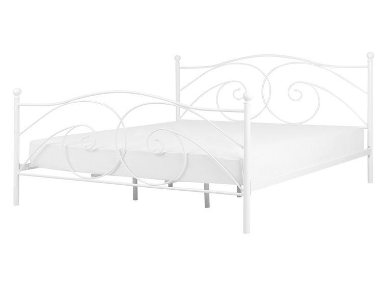 Łóżko metalowe 140 x 200 cm białe DINARD_765084
